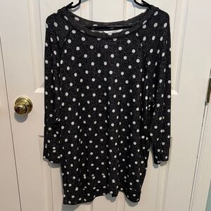 Market & Spruce Black and White Polka Dot Tunic